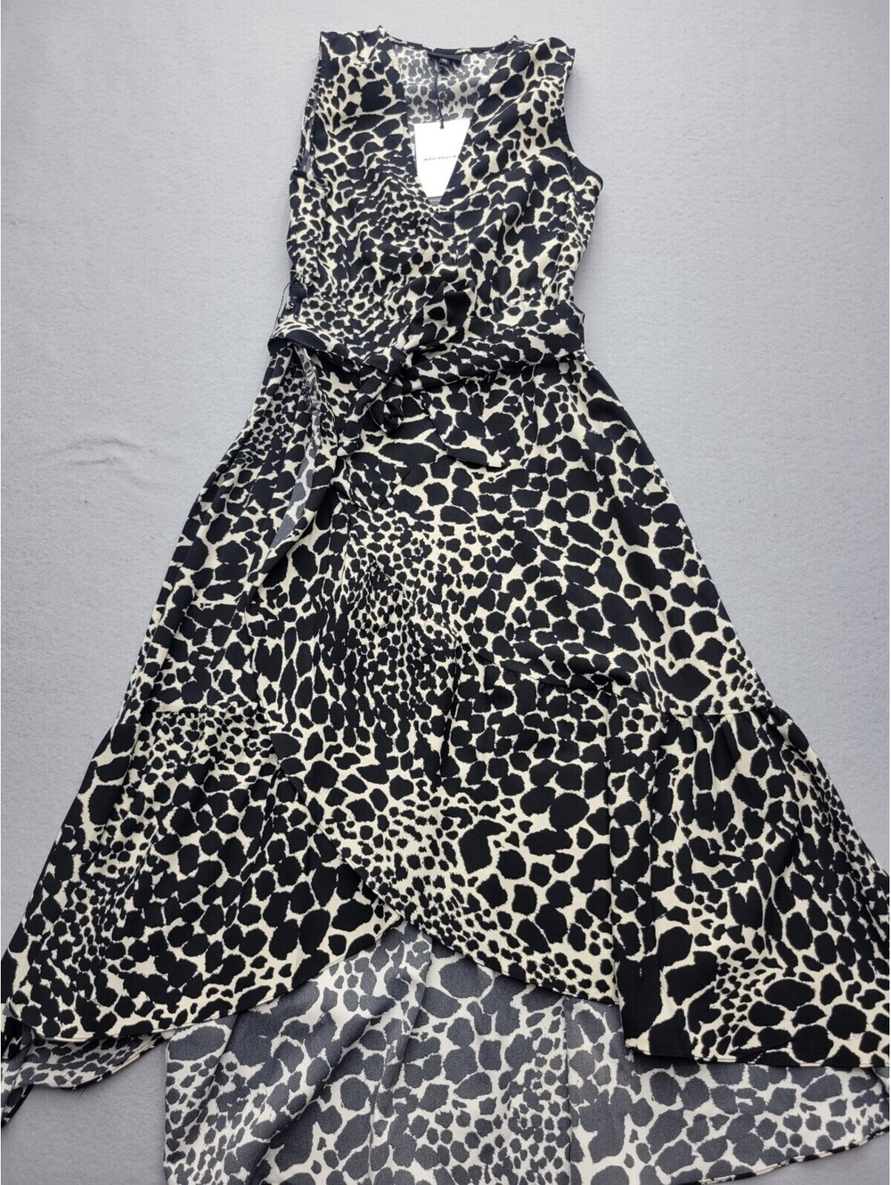 Who What Wear Women's Dress Size XS Black Basic Maxi Sleeveless Cheetah Print